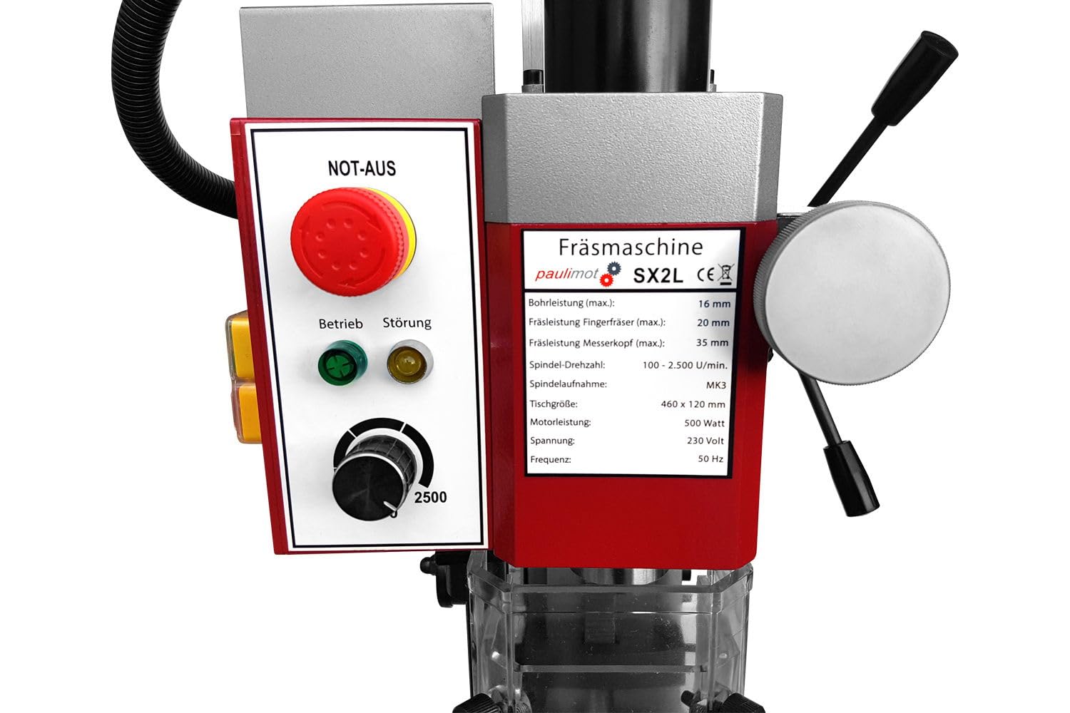 PAULIMOT Bohr-/Fräsmaschine SIEG SX2L mit bürstenlosem Motor und Z-Säule neigbar : -