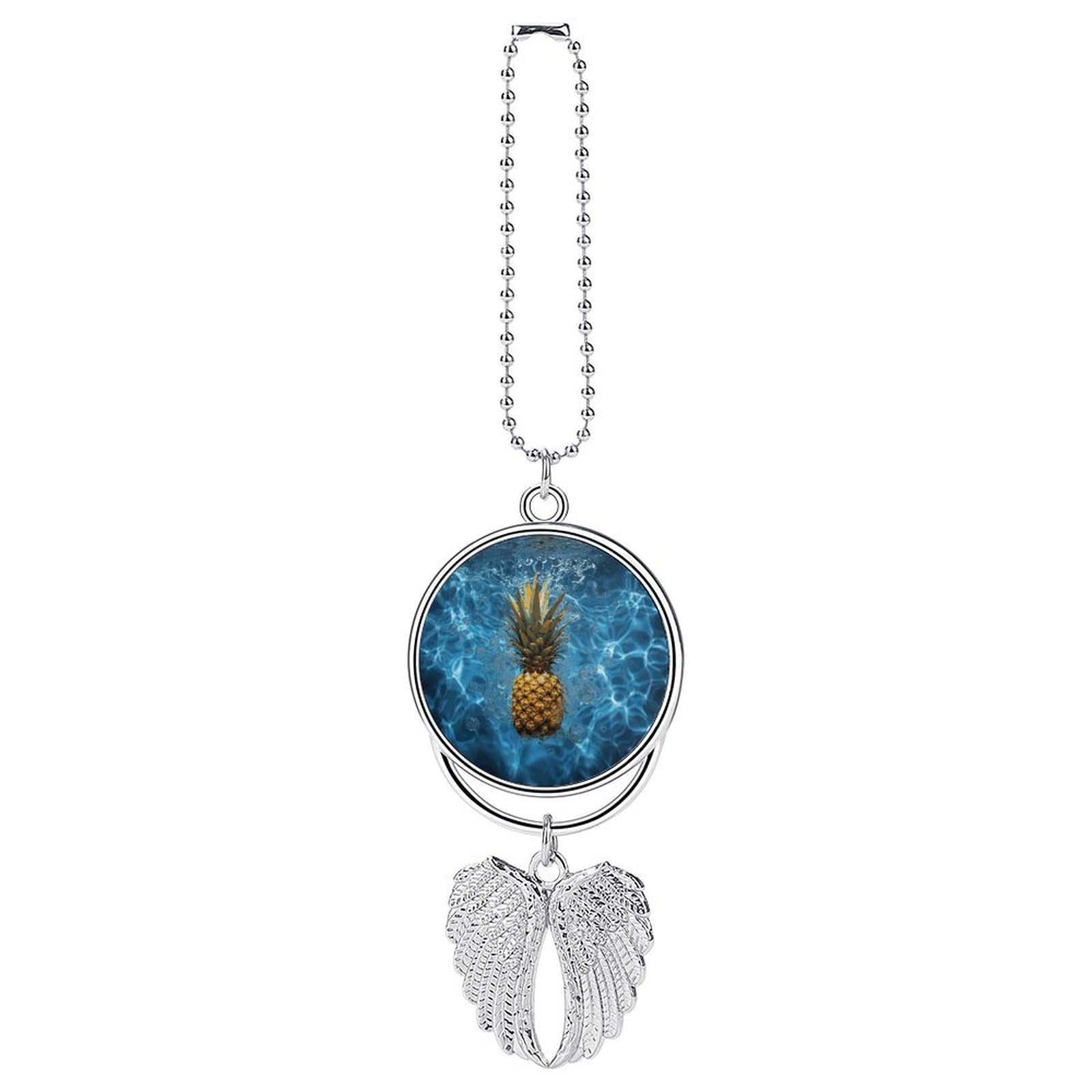 Pineapple in The Pool Car Pendant Hanging Swing Auto Rear View Mirror Hanging Car Rear View Mirror Charm Truck Hanger Ornament Charm for Car Rear View Mirrors Accessories