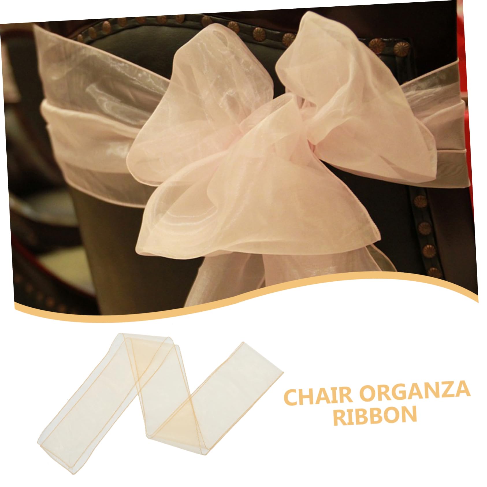 Vaguelly Fascia per Schienale Sedia 25 Pezzi in Organza Oro