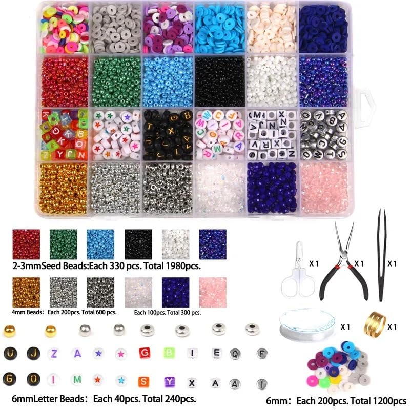 Abalorios Para Hacer Pulseras Kit de cuentas, arcilla, espaciador letras, abalorios, pulsera, collar, for fabricación joyas(NO.1)