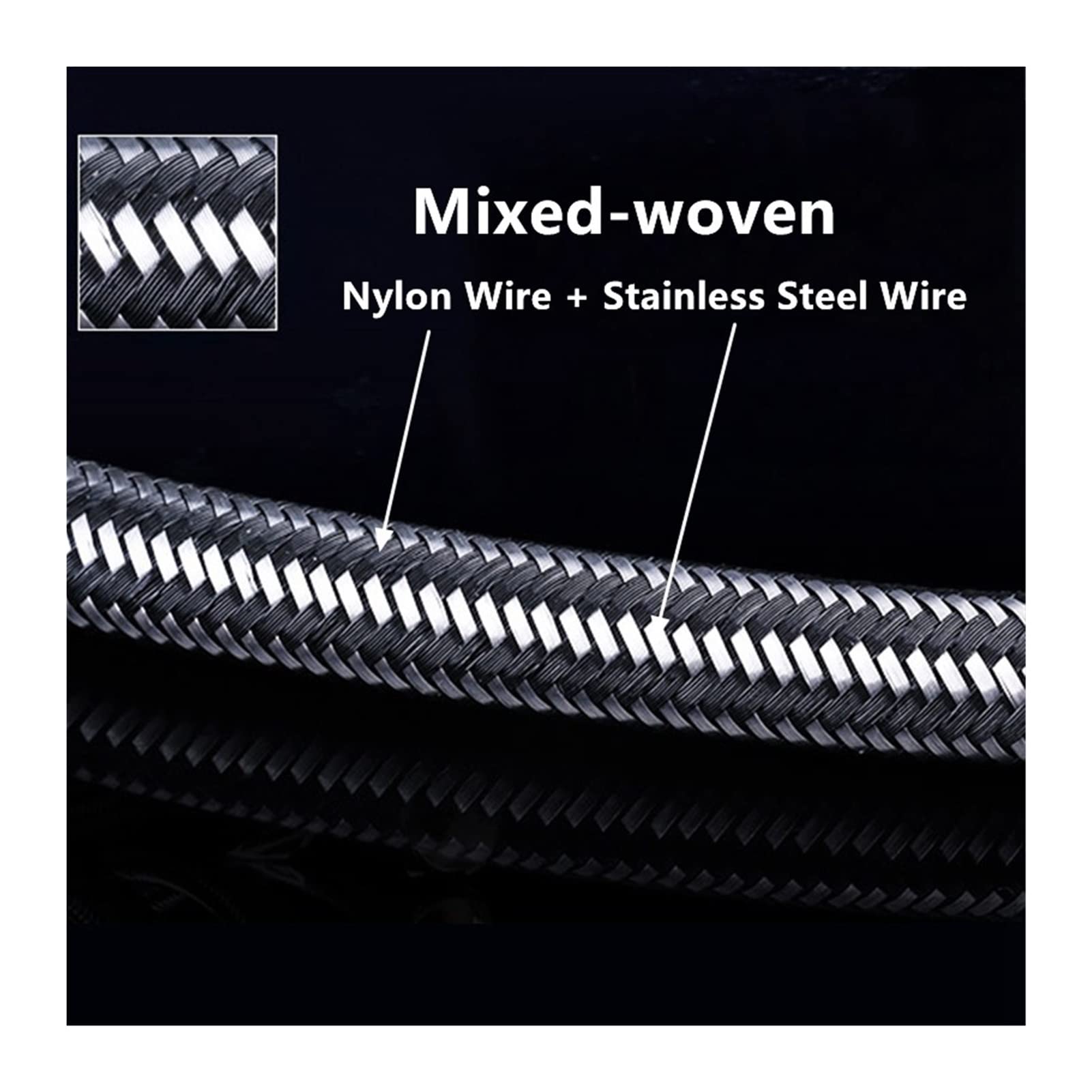 Youngran 1/2 "Idraulico in Acciaio Inossidabile Anti-Esplosione Anti-Esplosione Tubo Flessibile for Tubo Flessibile for Il Tubo for Il Bagno Kitched Rubinetto 20 cm ~ 200 cm Leisurely