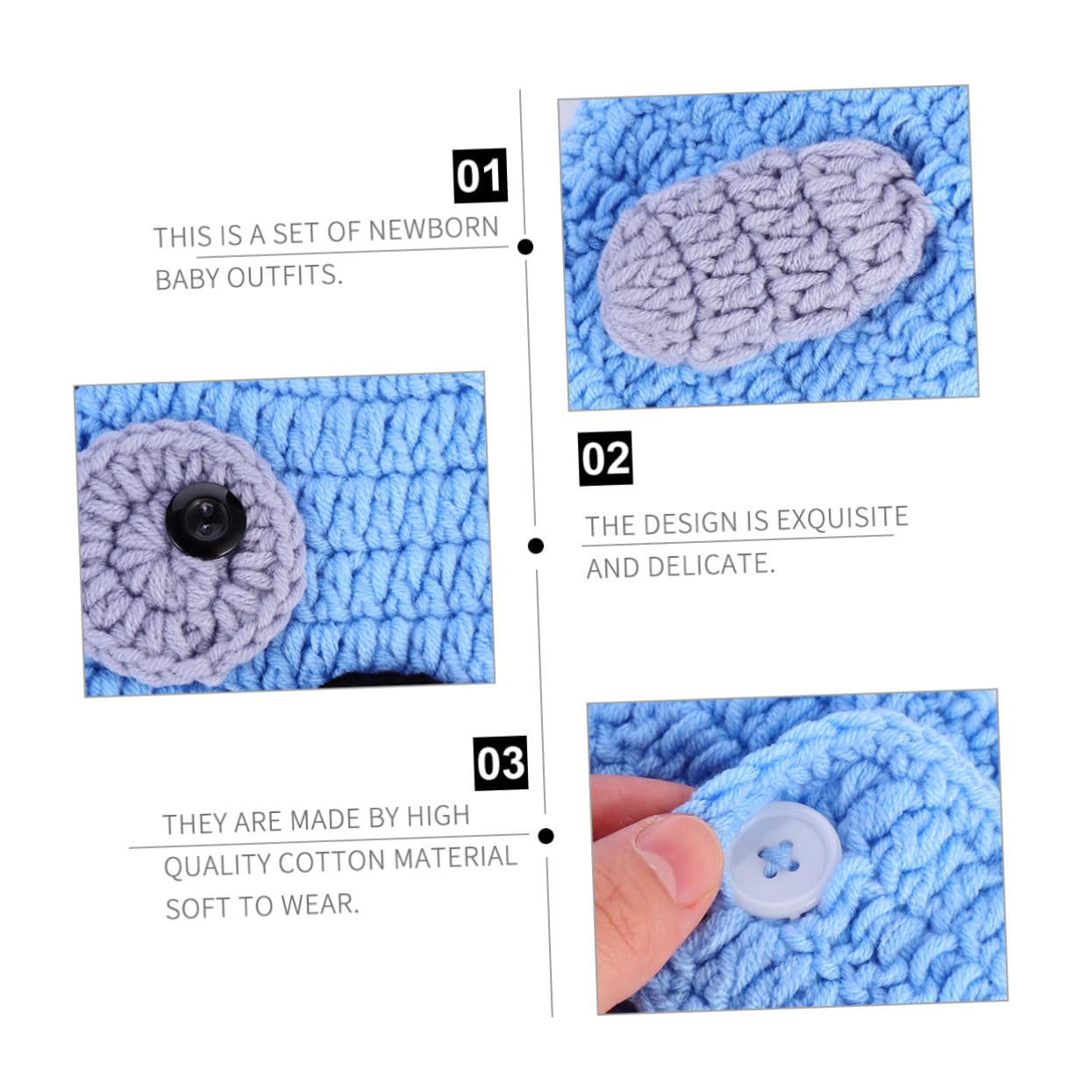 Ipetboom Conjunto Recién Nacido Hecho Mano Incluye Gorro Cortos Y Accesorio Sesiones De Fotografía De Días