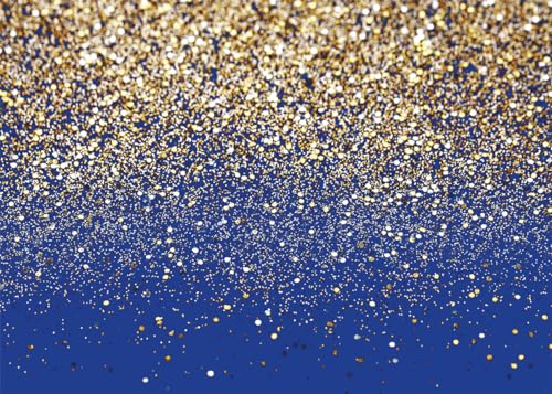 SJOLOON Blue Glitter Backdrop Royal Photo Backdrop for Birthday Party Decoration Graduation Studio Props 12558 (7x5FT)