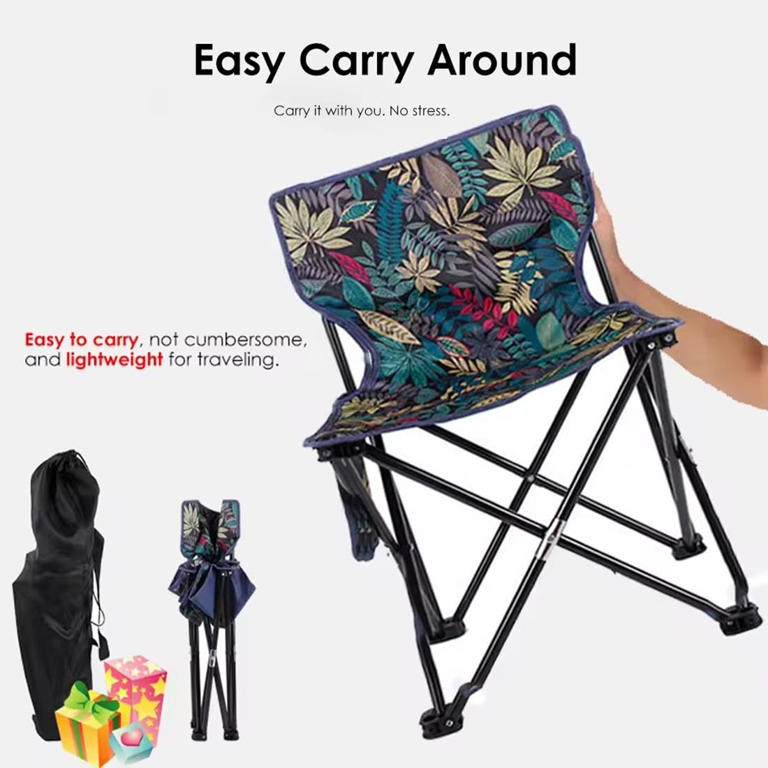 Ultralight Folding Camping Chair, Outdoor Backpacking Chair for Fishing Hiking, Picnic, Camping, Travel, Beach, Fishing, Lawn - Image 3