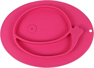 Totority Placa De Baleia De Silicone Tigela De Sucção Para Bebê Tigela De Sucção Para Bebê Placa De Sucção De Silicone Recipiente De Comida Para Bebê Tigela Portátil Para Bebê Utensílios