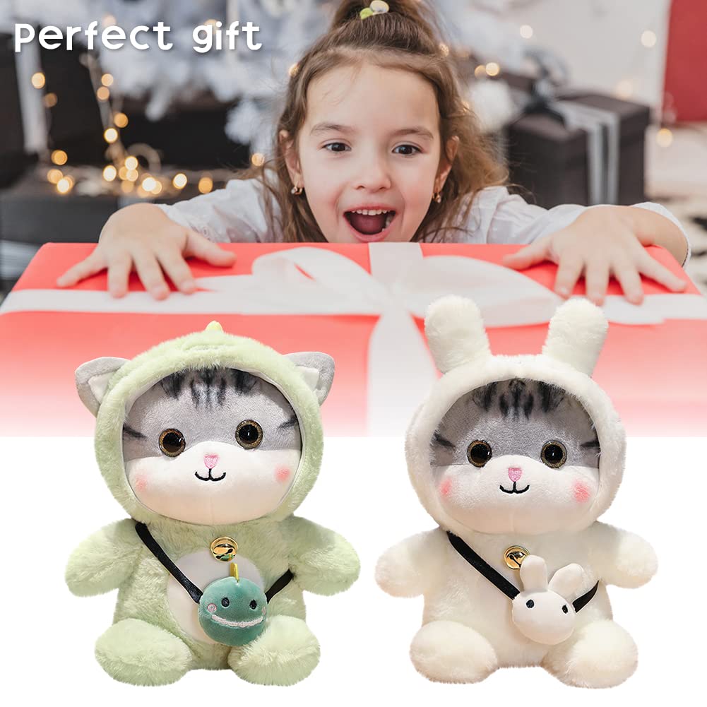 JAWSEU Oreiller En Peluche Chat Panda Cochon, 20CM Coussin En Peluche Doux Mignon Jouets En Peluche Confort Animal En Peluche Jouet Étreignant De Dessin Animé Cadeaux Pour Les Enfants