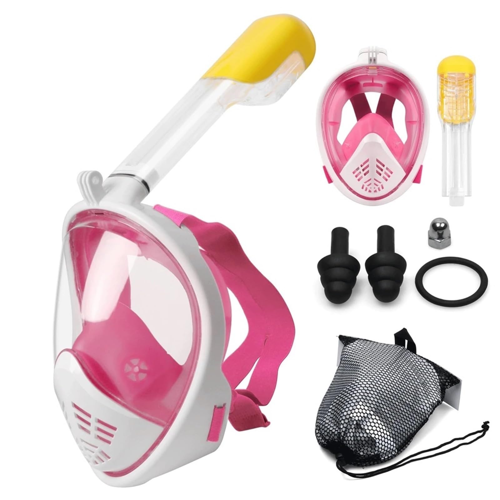 Masque Masques de plongée Masque intégral de plongée avec Tuba Vue panoramique Anti-buée Anti-Fuite Natation Tuba Plongée sous-Marine(S3,S/M)