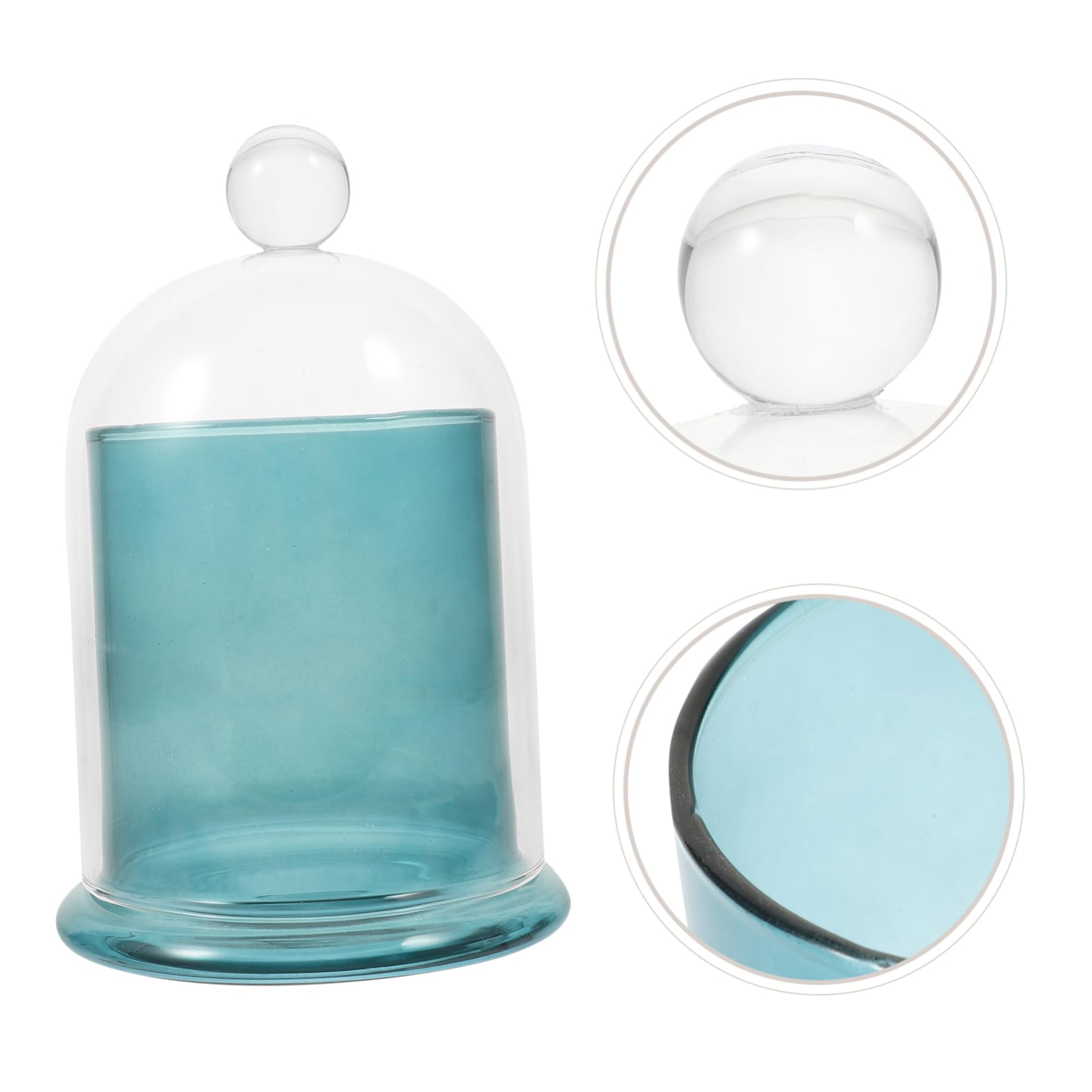 HOODANCOS 1Set Glass Cloche Candle Holder Modern Decorative Candle Jar for Aromatherapy Home Decor and Craft Projects for Living Bedroom Office and