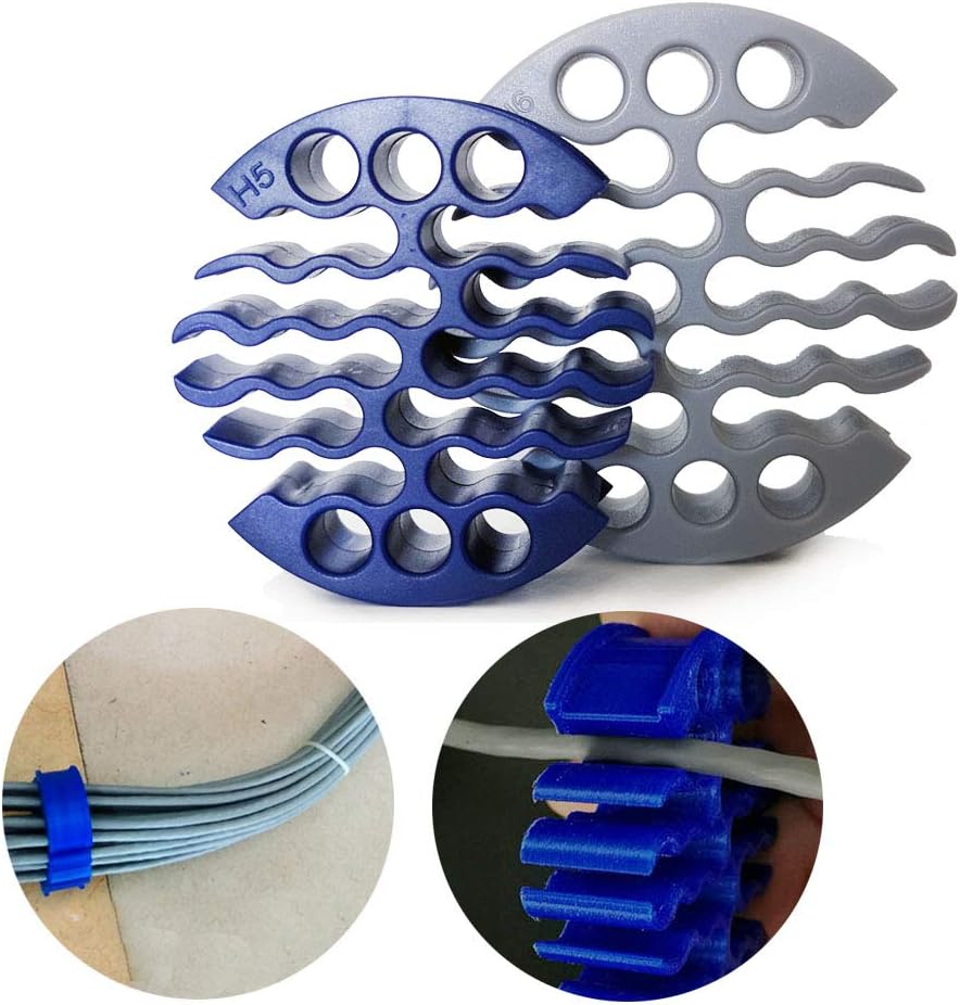 Siksin Cable Comb Tool 24-Hole Cable Bundle Organizing Kit with Hook and Loop Fastener, Cable Organizing Insert for Data Center, Server Rooms and Machine Room Cat5 Cat6 Wire Management and Organizer