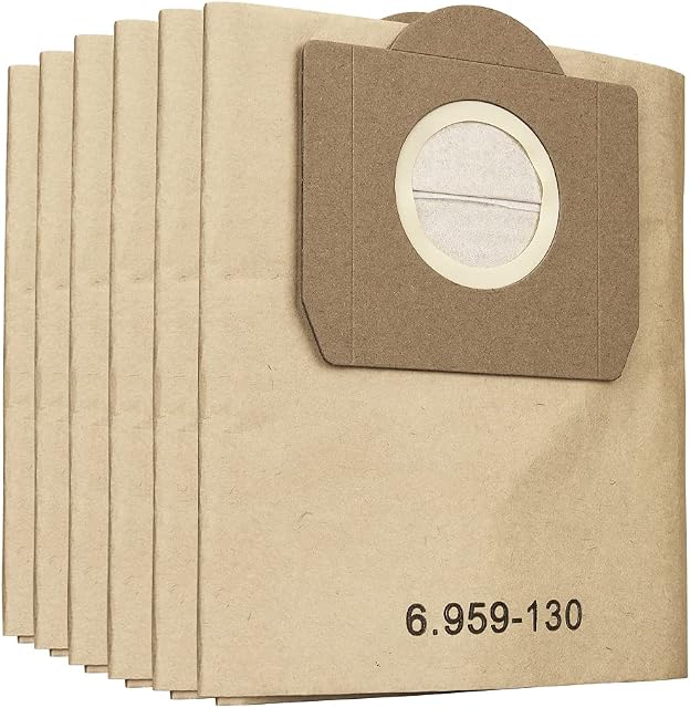MOPEI 6 Pack Paper Filter Bag for Karcher WD3 Wet Dry Vacuum Cleaner and Carpet Cleaner SE 4001, Replacing Part#6.959-130.0