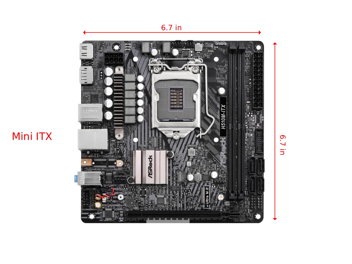 Placa Mae Asrock Mini Itx H510m-itx Lga1200 2xddr4 (64gb),pcie X16