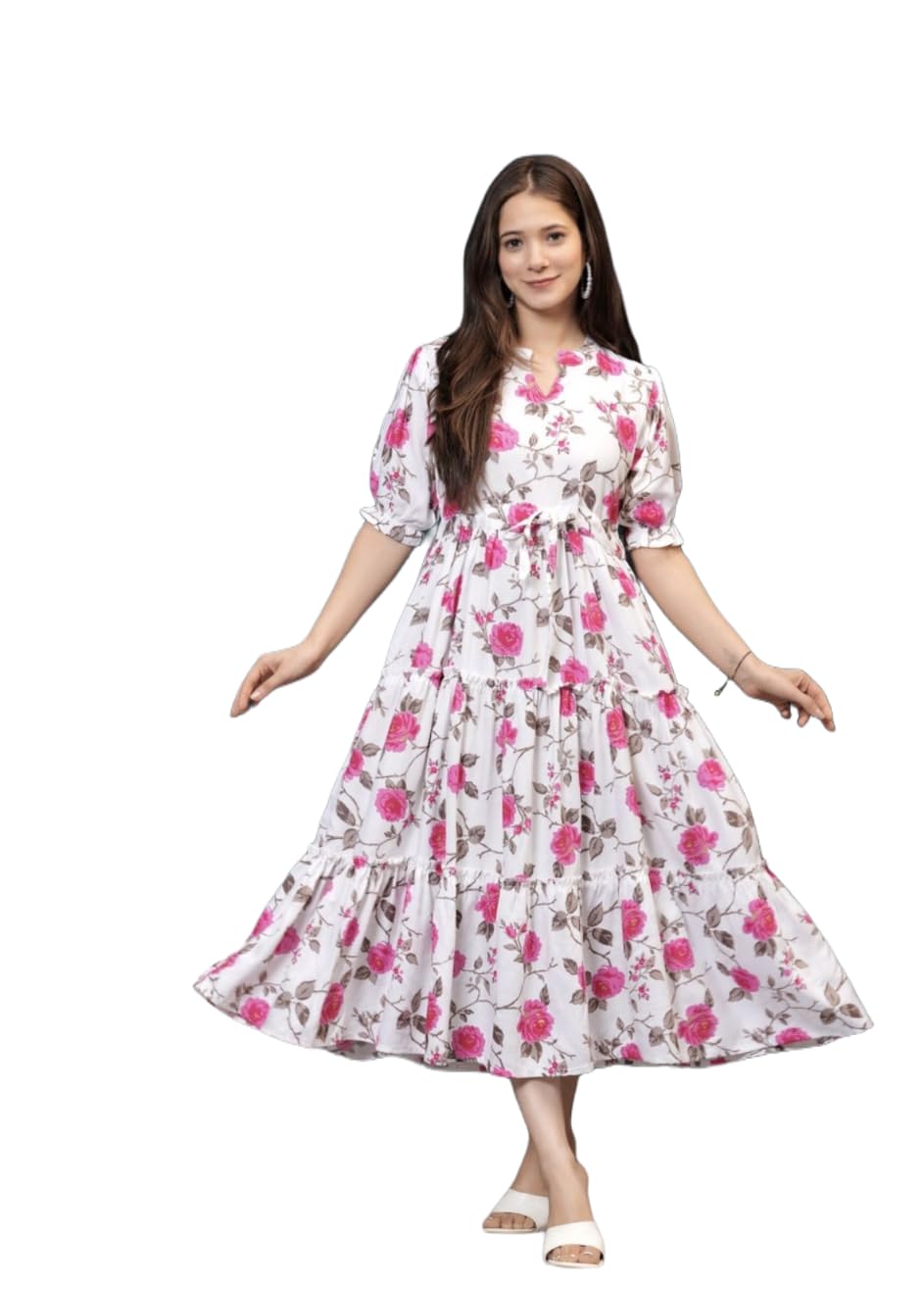 khejal Trendy Rayon Printed Long Maxi Dress for Women | Flared Anarkali Style Gown | Elegant Ethnic Wear for Festive & Daily Use-picture-22