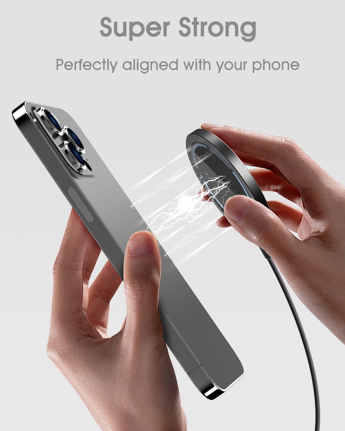 Caricatore Wireless Magnetico, 15W Caricabatterie MogSafe Caricatore Senza Fili Portatile Rapida magnetico Caricabatterie compatibile con iPhone 17 16 15 14 13 12 serie,AirPods Pro 2/3,ecc ([Nero-CX])