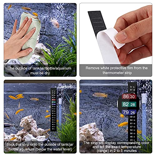 Dbgogo Brewing Aquarium Thermometer Strip, 5 PCS 39℉ to 97℉ & 4℃ to 36℃ Clear Crystal Numbers Adhesive Brewing Aquarium… - Image 5