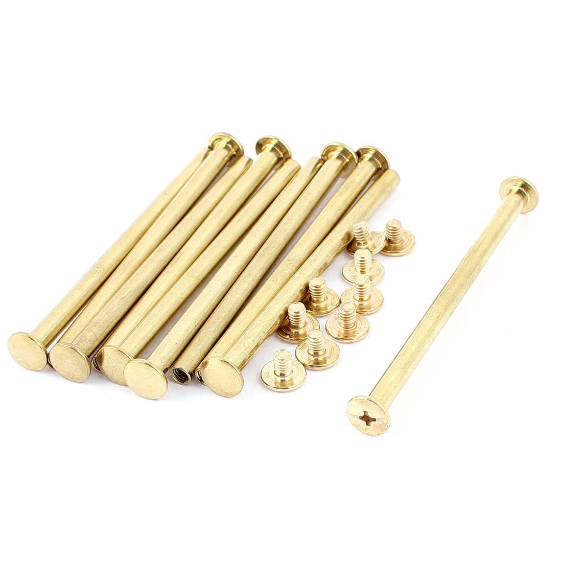 sourcing map 10Pcs Vis Reliure M5x80mm Laitonné Vis Posts Rivet Reliure pour Album Menu
