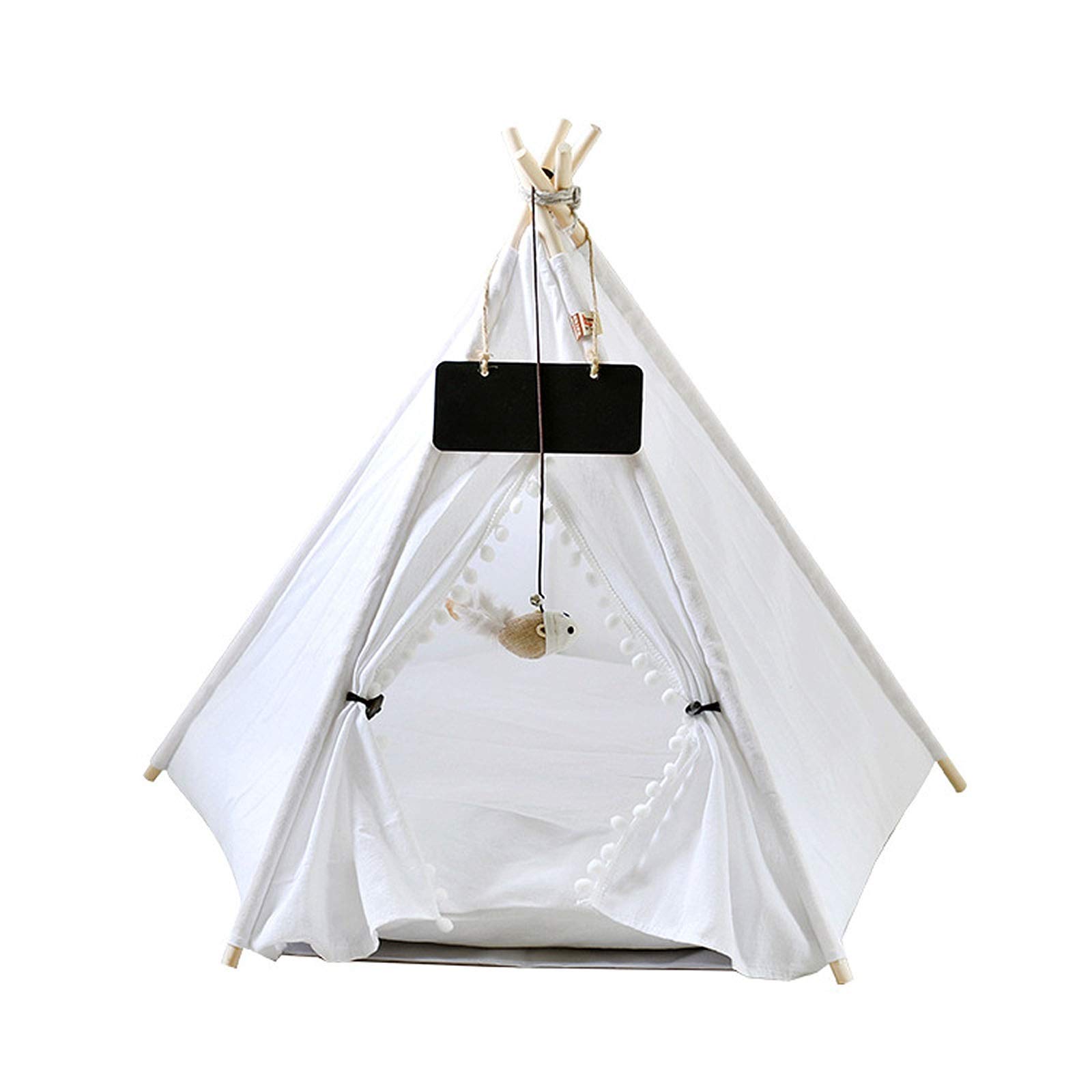 Maison pour chien style tipi scandinave avec coussin rembourré et ardoise