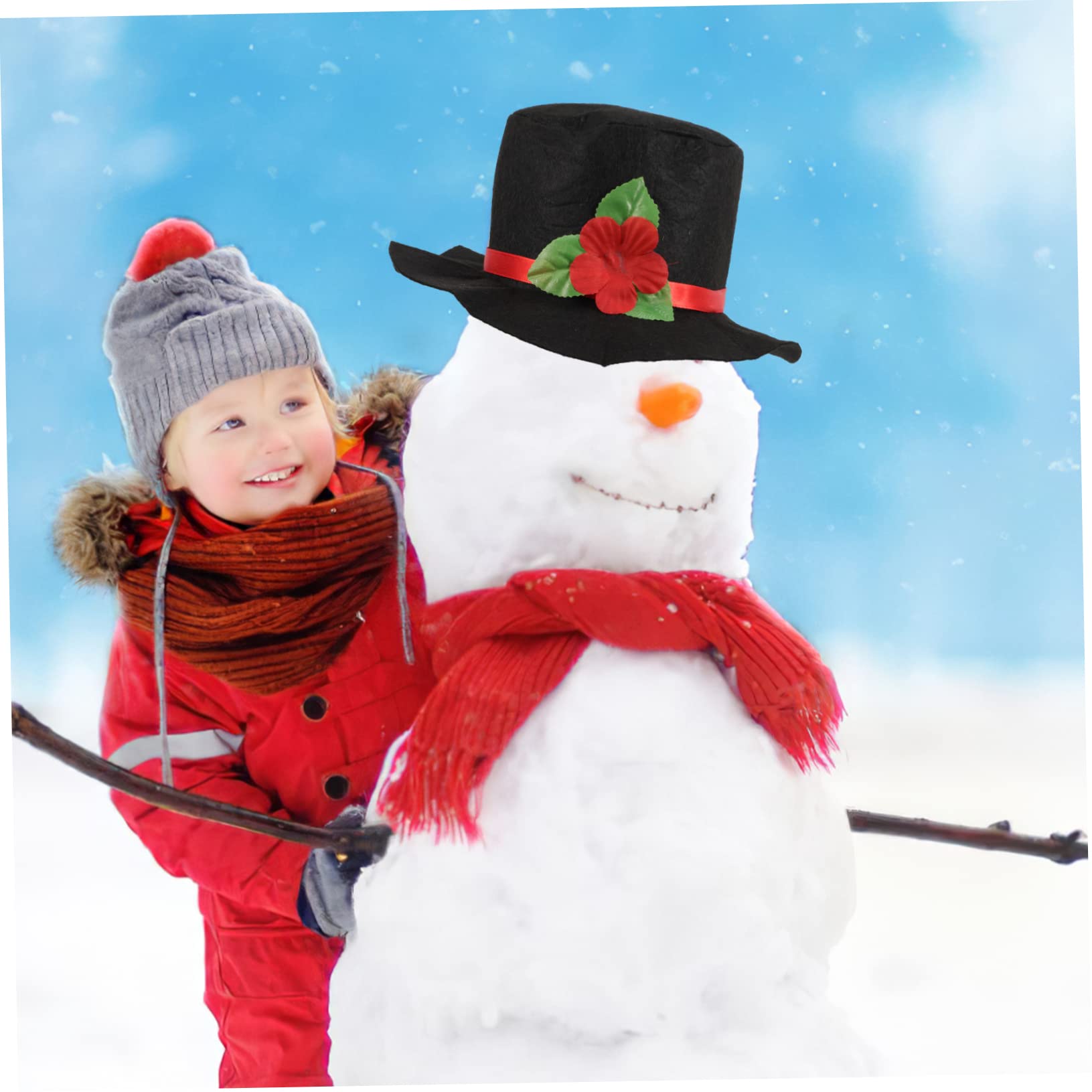 TOPBATHY 3 Sätze Schneemann verkleiden Sich Snowman Decoration Weihnachtsdekoration für draußen weihnachtsschneemann Nase selber Machen Schneemann-Karottennasen Schneemann-Ankleidestütze