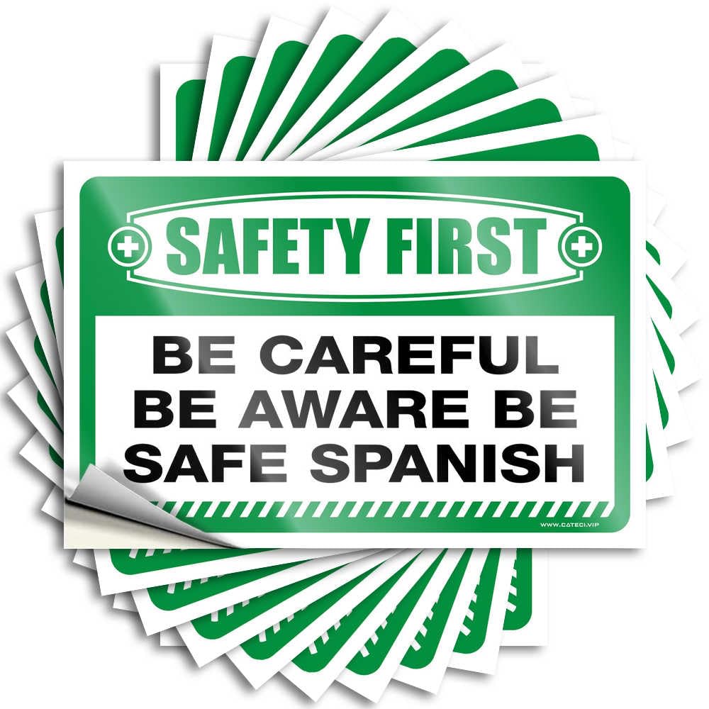 Goods Decal - Cozy Gamers Garage Safety First Be Careful Be Aware Be Safe Spanish(6X9CM)