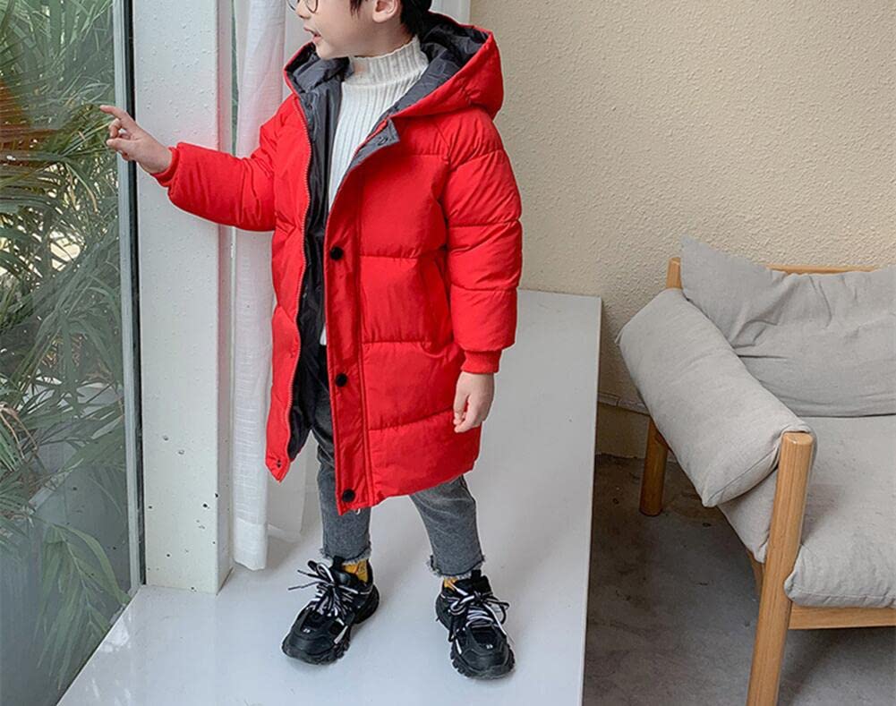 Abrigo de Invierno para Niño Niña Chaquetas Invierno Engrosamiento Largo Abrigo con Capucha