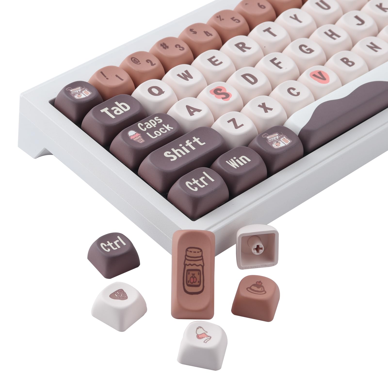 JakeTsai MOA Profile Lot de Touches PBT 60%, 136 Touches Personnalisées par Sublimation ANSI compatibles avec Cherry MX Switch Clavier Mécanique
