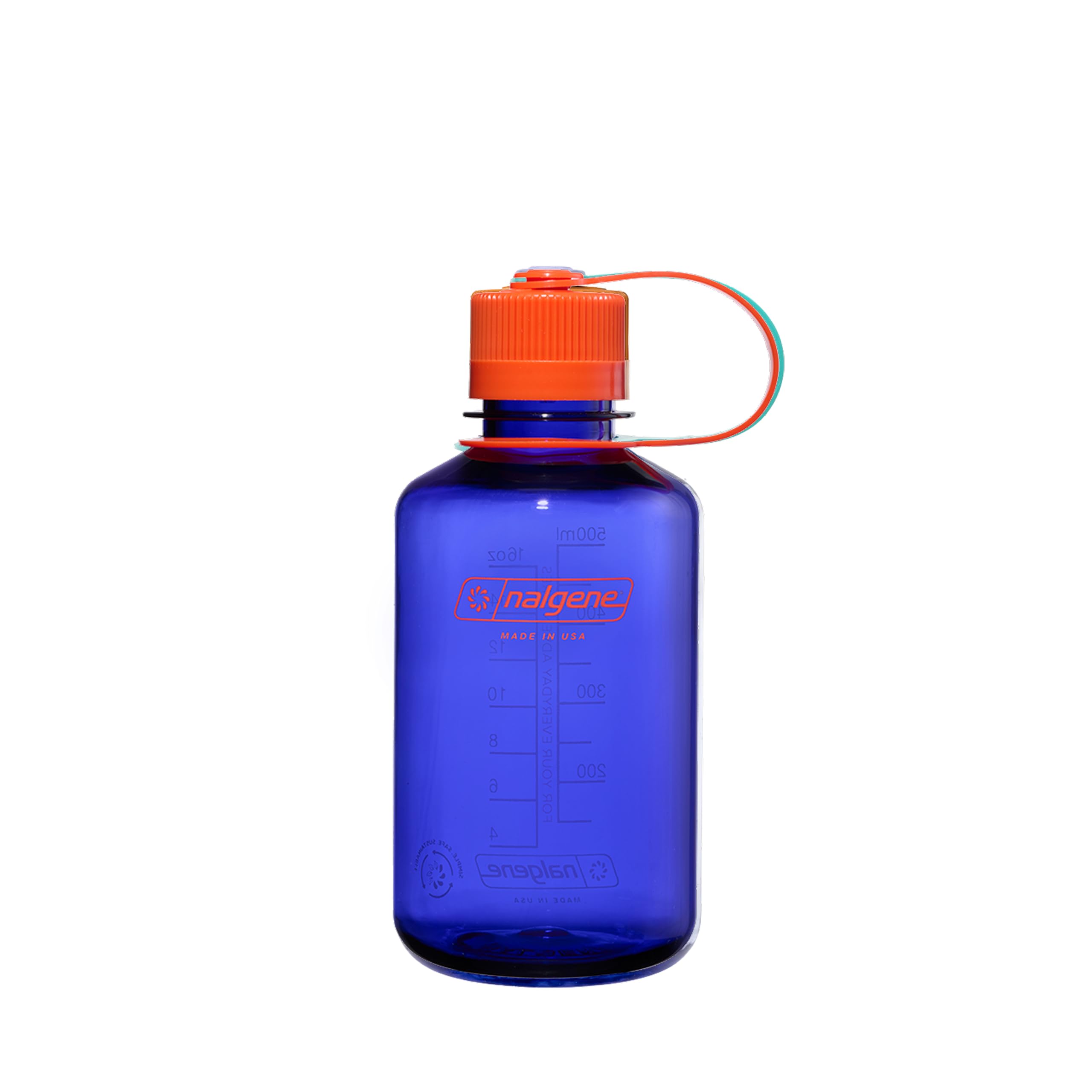 Nalgene Water Bottle - Lightweight Sustain Tritan BPA-Free Shatterproof Bottle for Backpacking, Hiking, Gym, 16 OZ, Narrow Mouth, Periwinkle