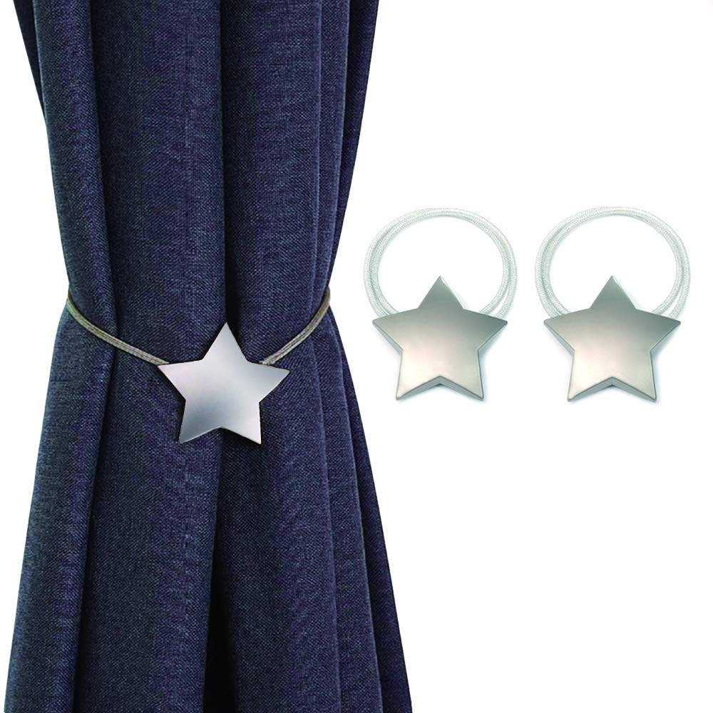 BEISIJIA 2 Pcs Magnetic Curtain Tiebacks, Vintage Curtain Drapery Holdback Strong Magnet Curtain Clips Rope No Drilling Curtain Holder Buckle for Home Office Cafe Balcony Decoration