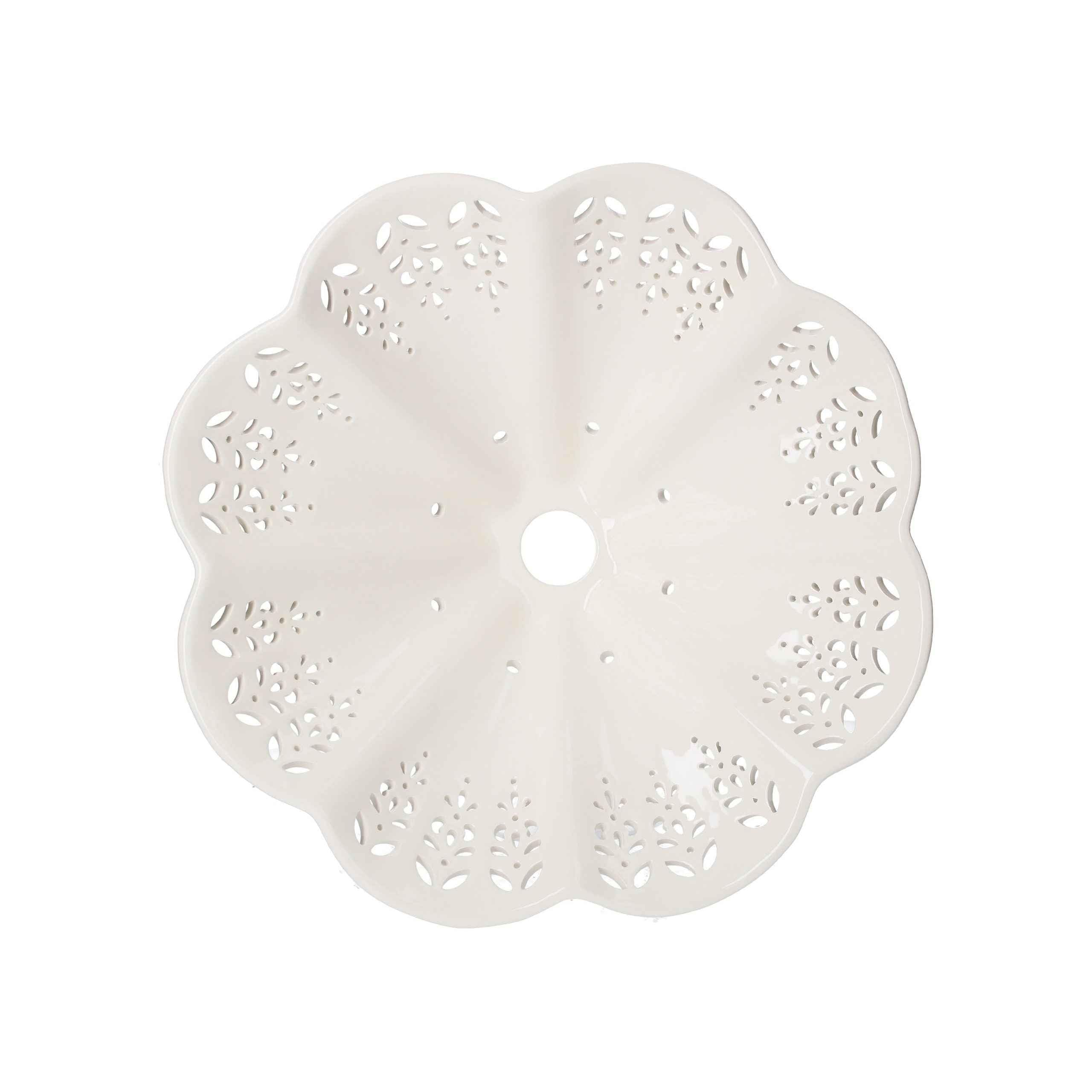 KEYHOMESTORE | Paralume in Ceramica Bianca Traforata Ø 38 cm