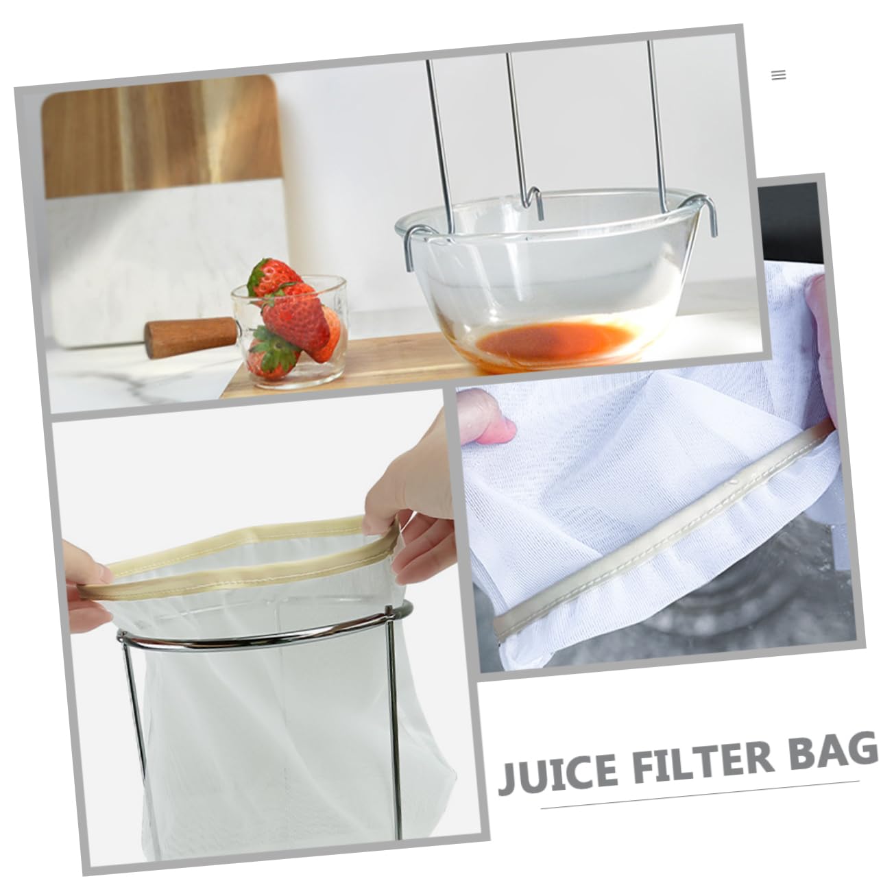 BRIGHTFUFU Jam Strainer Set Large Straining Bag Wine Straining Bag Easy Clean Stand