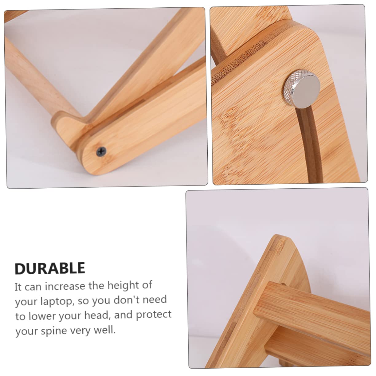 Supporto Pieghevole per Laptop in Bambù Phyllostachys Pubescens, Multi-funzionale ed Elegante, Rialzo Regolabile per Laptop e Tablet, per Librerie