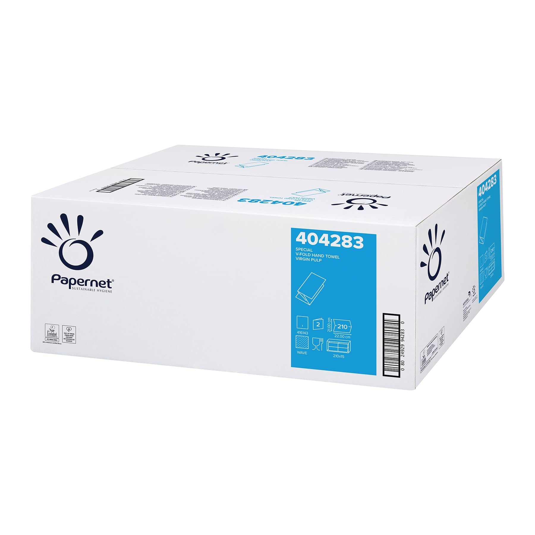 Papernet Asciugamano piegato V - Asciugamano Interfogliato 2 veli - 404283 - 15x210 pz