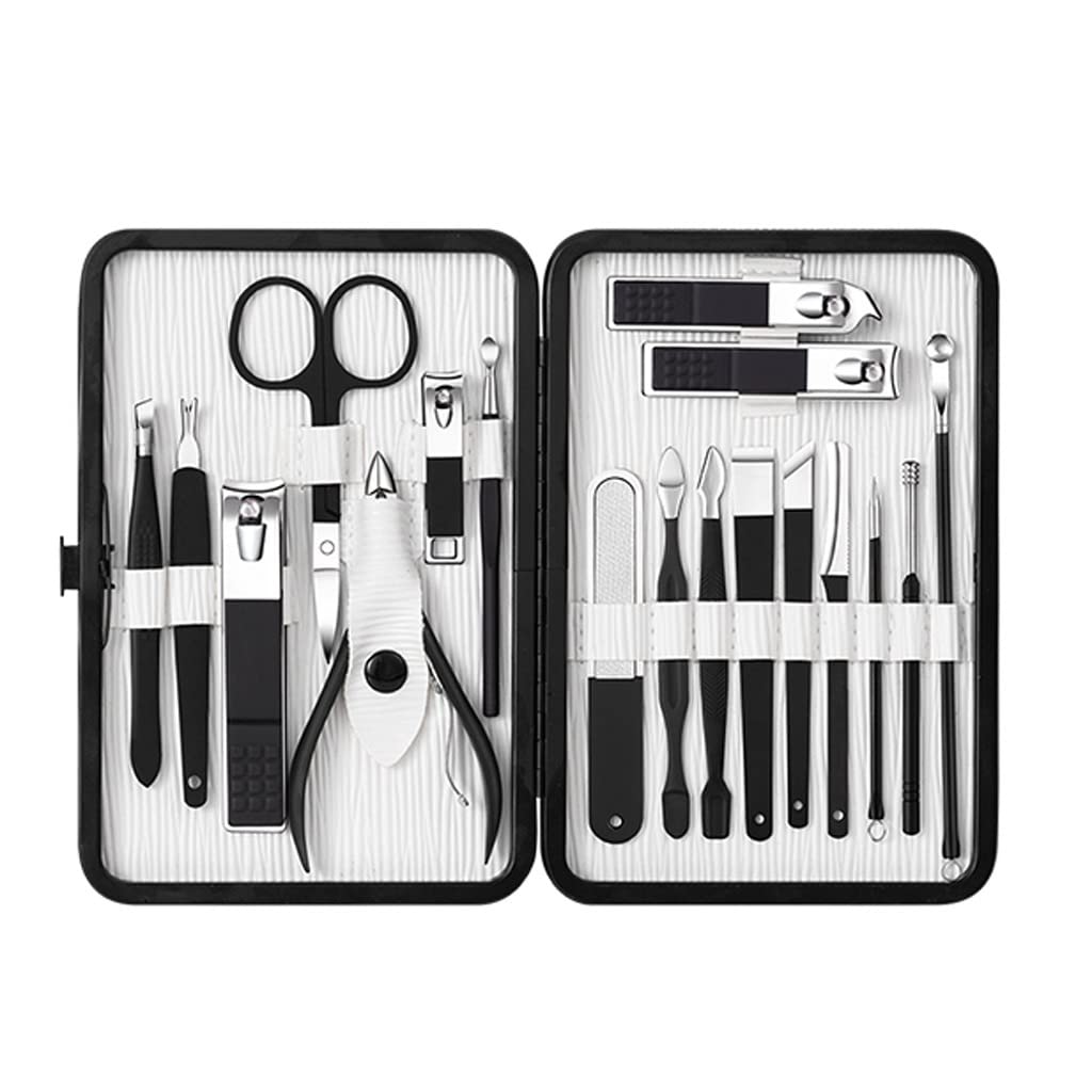 18pcs Nail Clipper Set Stainless Steel Nail Cutter Sharp Pedicure Scissors Manicure Tool Set