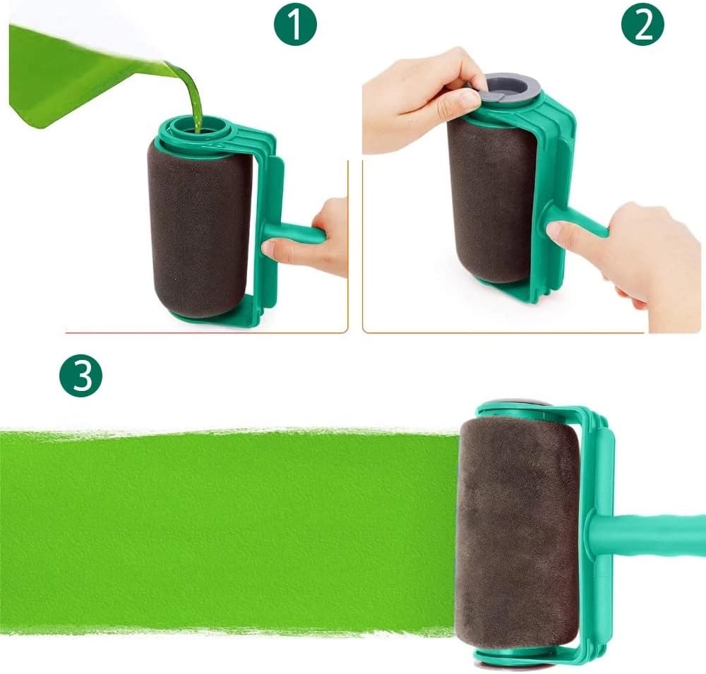 JSEIAJB 6Pcs Set Paint Roller Multifunctional Household Use Wall Decorative Paint Roller Brush Tool Painting Brushes(E)