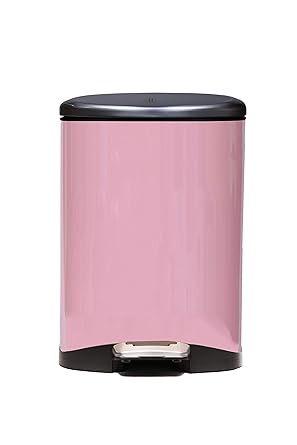 Doublux Sell Street, SoftStep Stainless Steel Pedal Trash Can, Doublux, Channel Pink, 6Litre