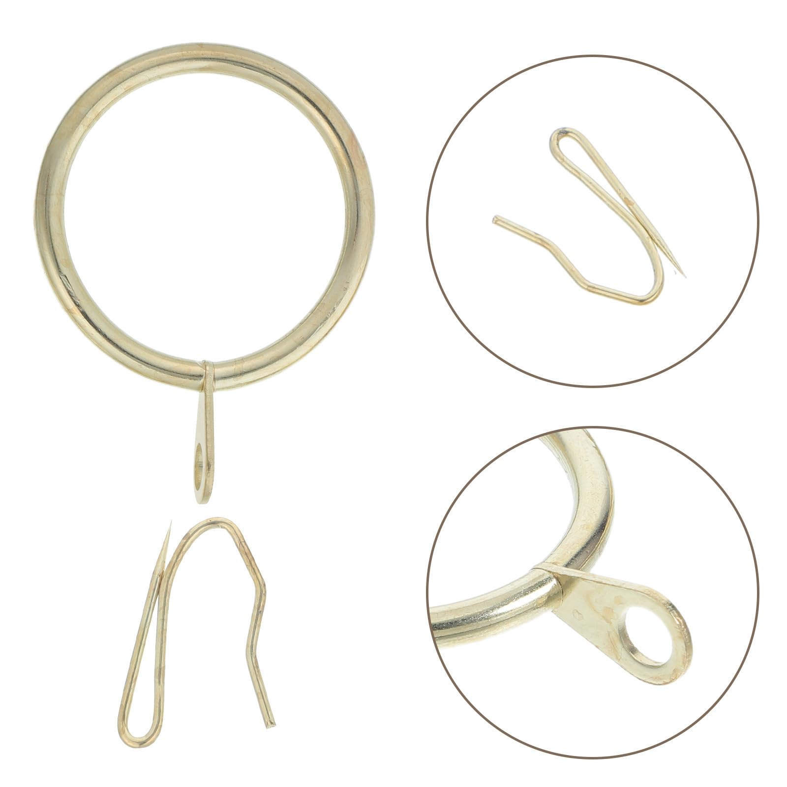 Anelli per Tende in Metallo Dorati 1,65 Pollici Set da 60 Pezzi Resistenti e Decorativi per Tende da Doccia e Finestre in Acciaio Inox per Uso Domestico