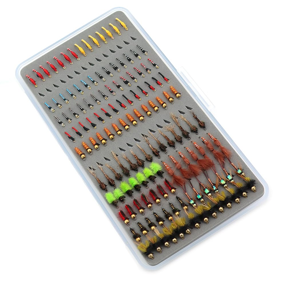 Fly Fishing Flies Assortment, 147pcs/133pcs/126pcs Fly Fishing Lures, Dry/Wet/Nymph/Streamer Flies, Trout/Panfish/Bass Fishing