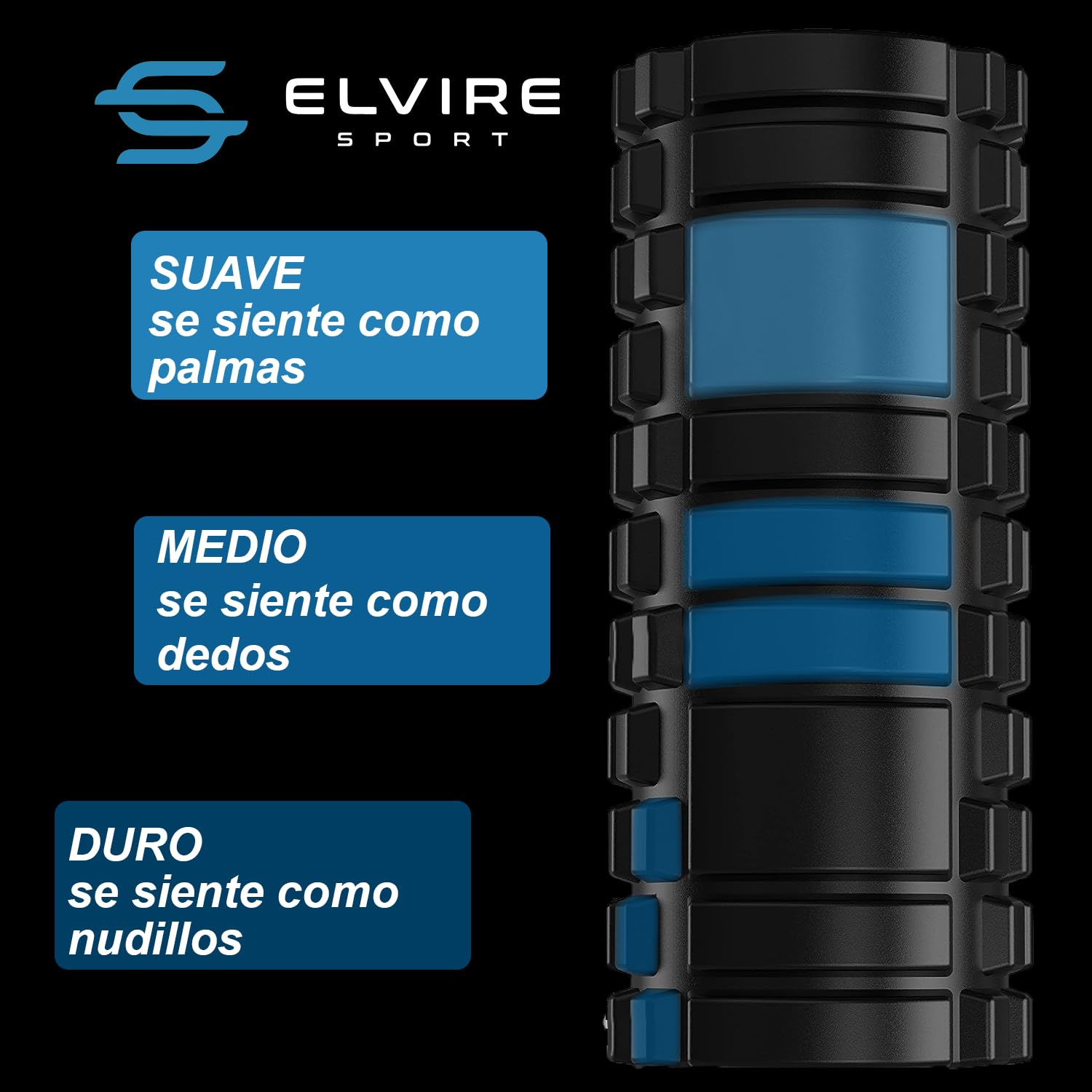 ELVIRE SPORT Rodillo de Masaje Muscular | Espuma Suave, Bola de Masaje para Pies, Alivia el Dolor de Espalda, Piernas y Fascitis Plantar, Yoga, Pilates