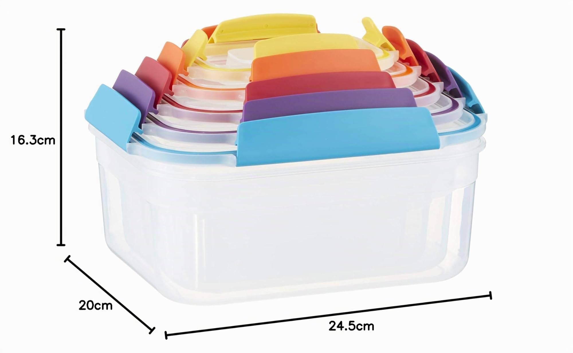 Joseph Joseph Nest Lock Set 5 Boîtes Alimentaires en Plastique, Boîte Repas, Conservation Alimentaire, Rangement et Organisation de Cuisine, Multicolore