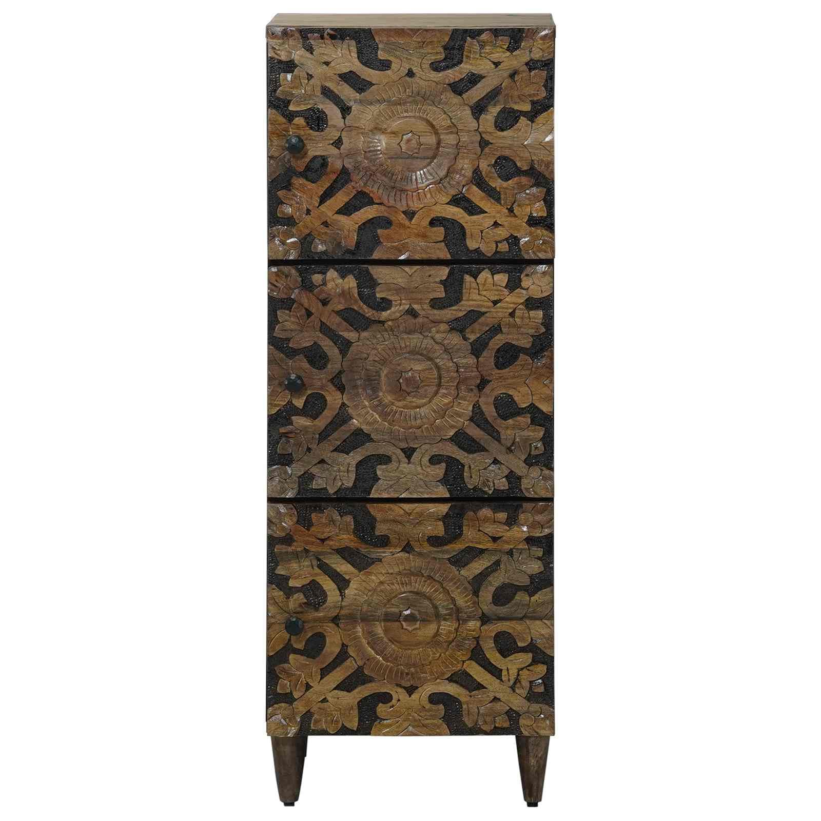 Armadio alto in legno massiccio di mango, marrone, 40 x 33 x 110 cm