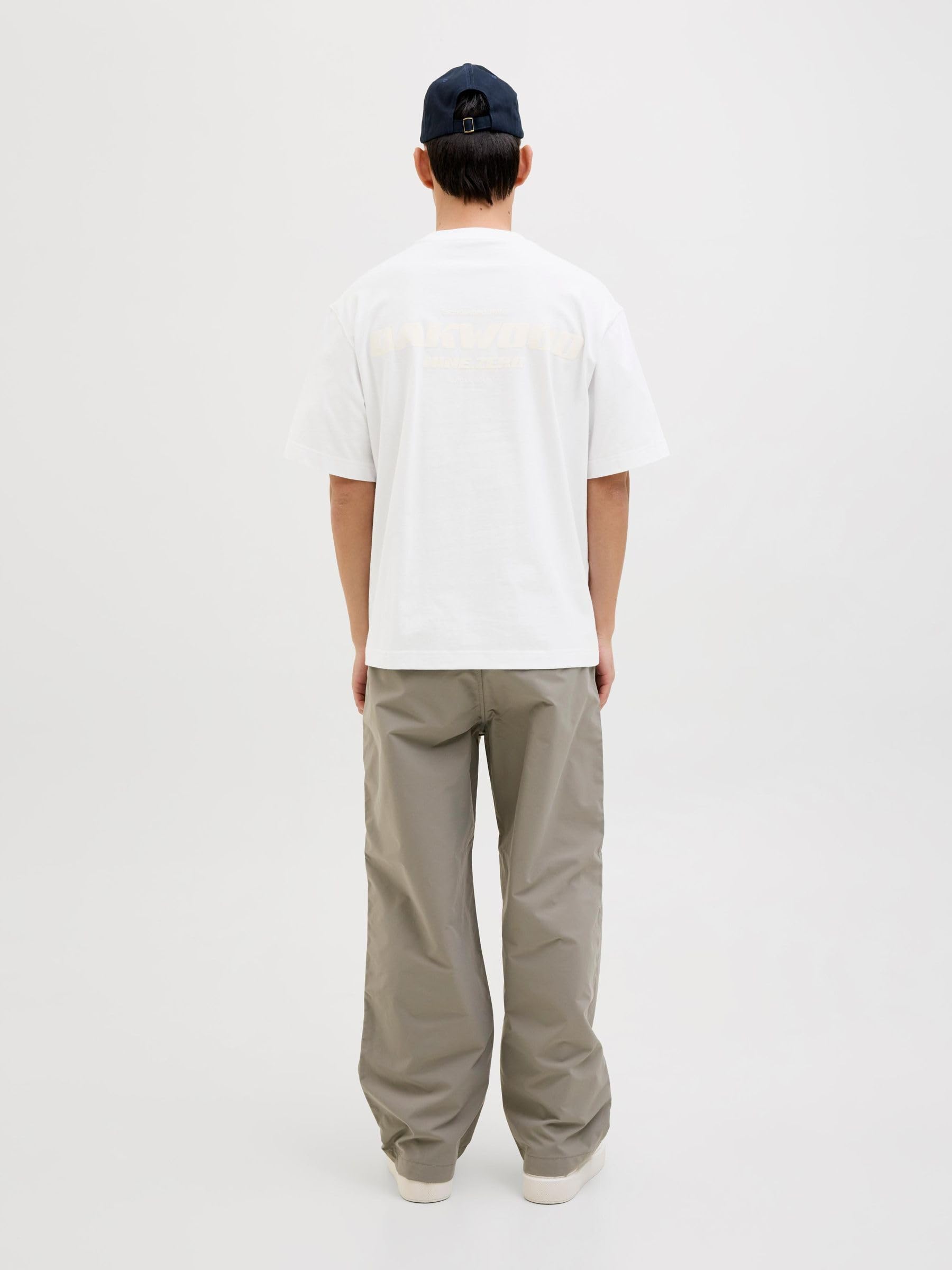 JACK & JONES Męski T-shirt z nadrukiem na plecach