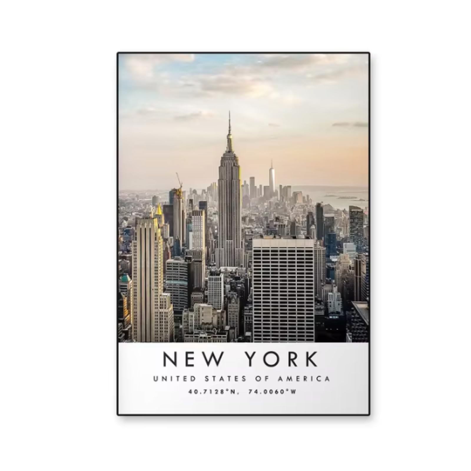 Plakat z nadrukiem podróżnym w Nowym Jorku, minimalistyczny obraz ścienny na płótnie Empire State Building, dekoracja galerii, 60 x 80 cm, nieoprawiony