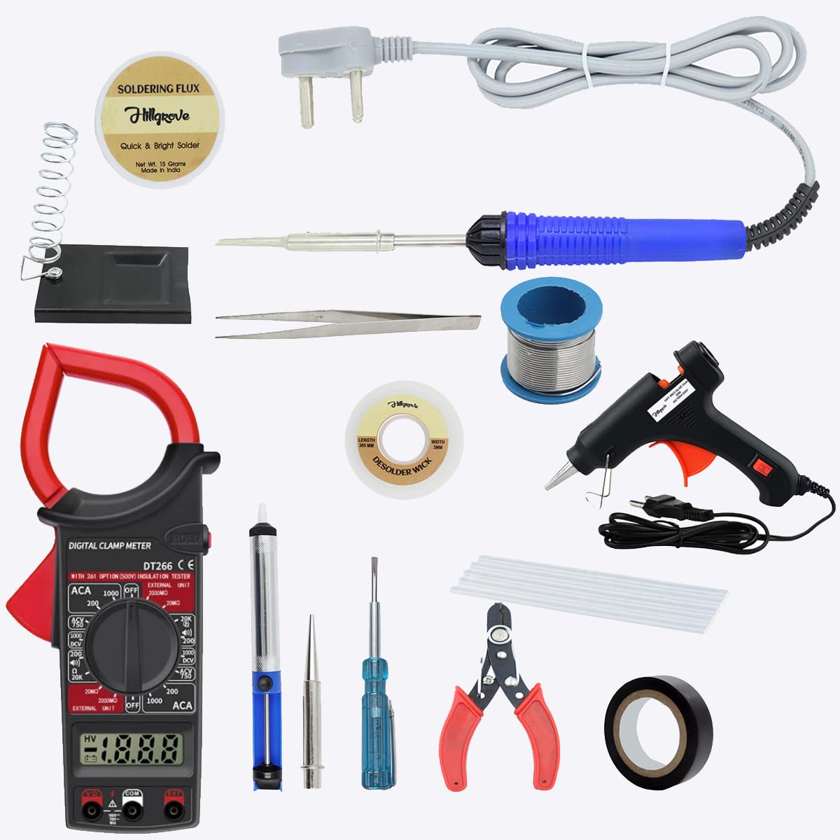 Hillgrove HGCM1415M1 14in1 Digital Volt Clamp Meter Multimeter AC DC Auto Range Continuity Digital Tester Kit Meter
