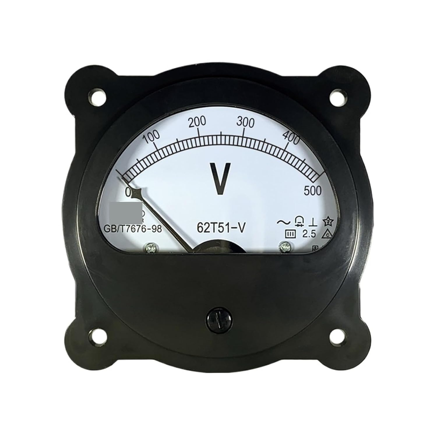 62T51 AC Voltmeter Frequency Meter 250V 300V 450V 500V 600VZ 45-55HZ 380V 220V Black Circular Hertz Meter Pointer Type Marine(45-55Hz 220V)