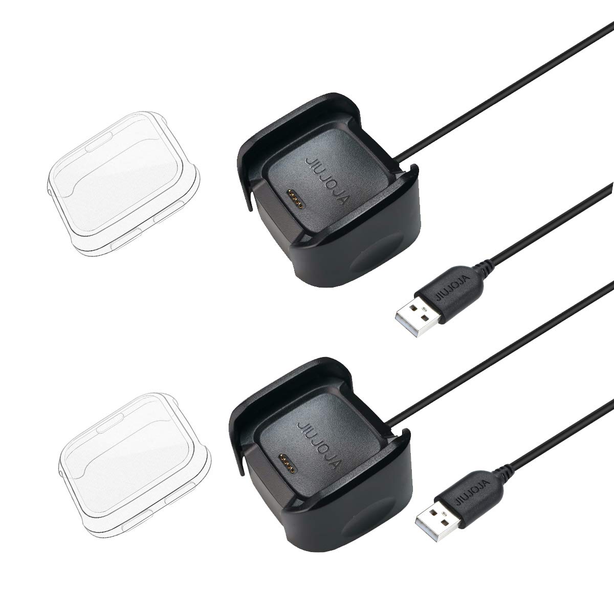 Confezione da 2 pezzi compatibili con caricabatterie Fitbit Versa, caricabatterie Versa Special Edition, cavo di ricarica di ricambio e 2 pellicole protettive in TPU per Smart Watch