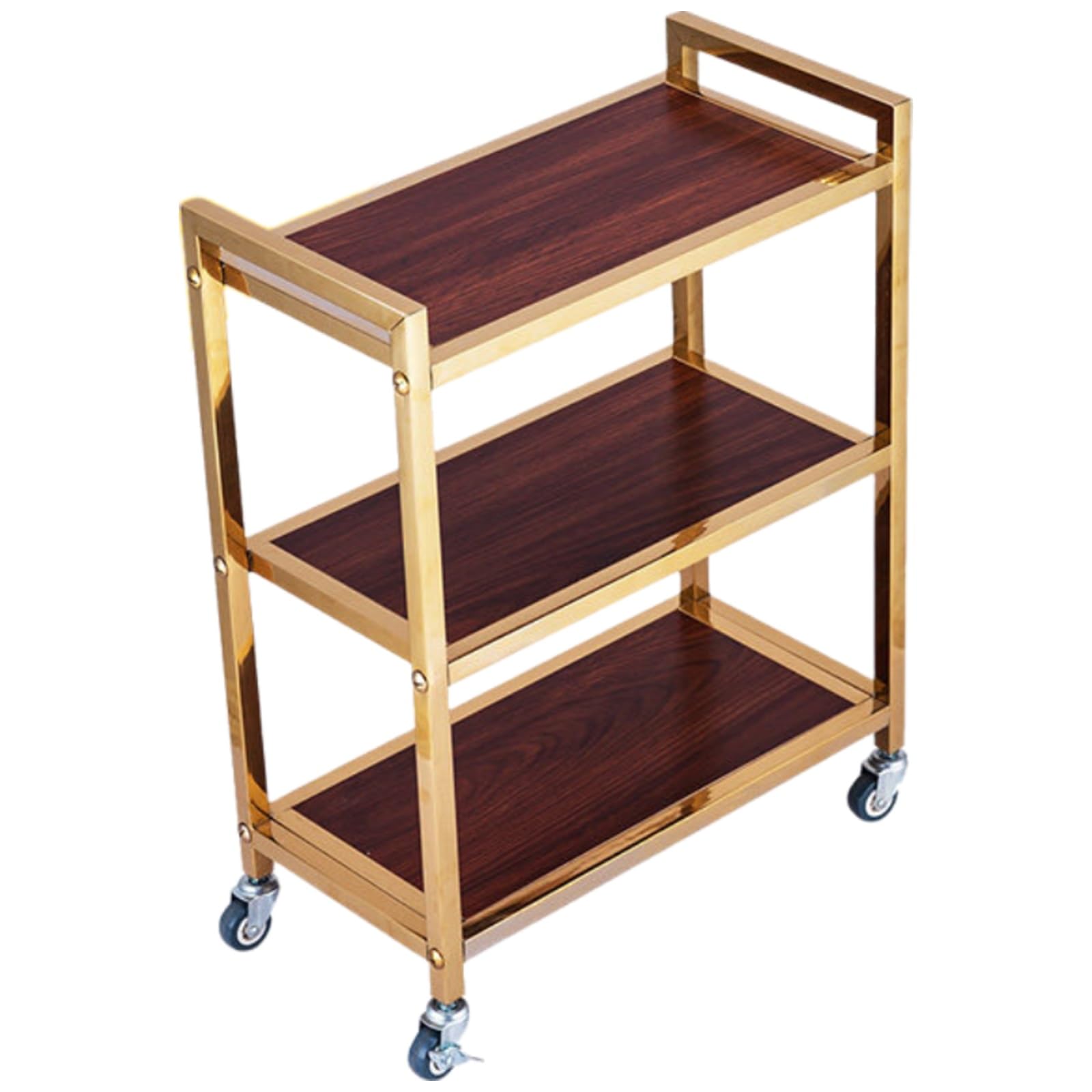 Carrello Multiuso con Ruote, 3 Ripiani, Carrello da Cucina/Bar in Metallo, Carrello Mobile per Servizio Alimentare con Maniglia e Ruote per Ristorante, casa, dispensa, Feste