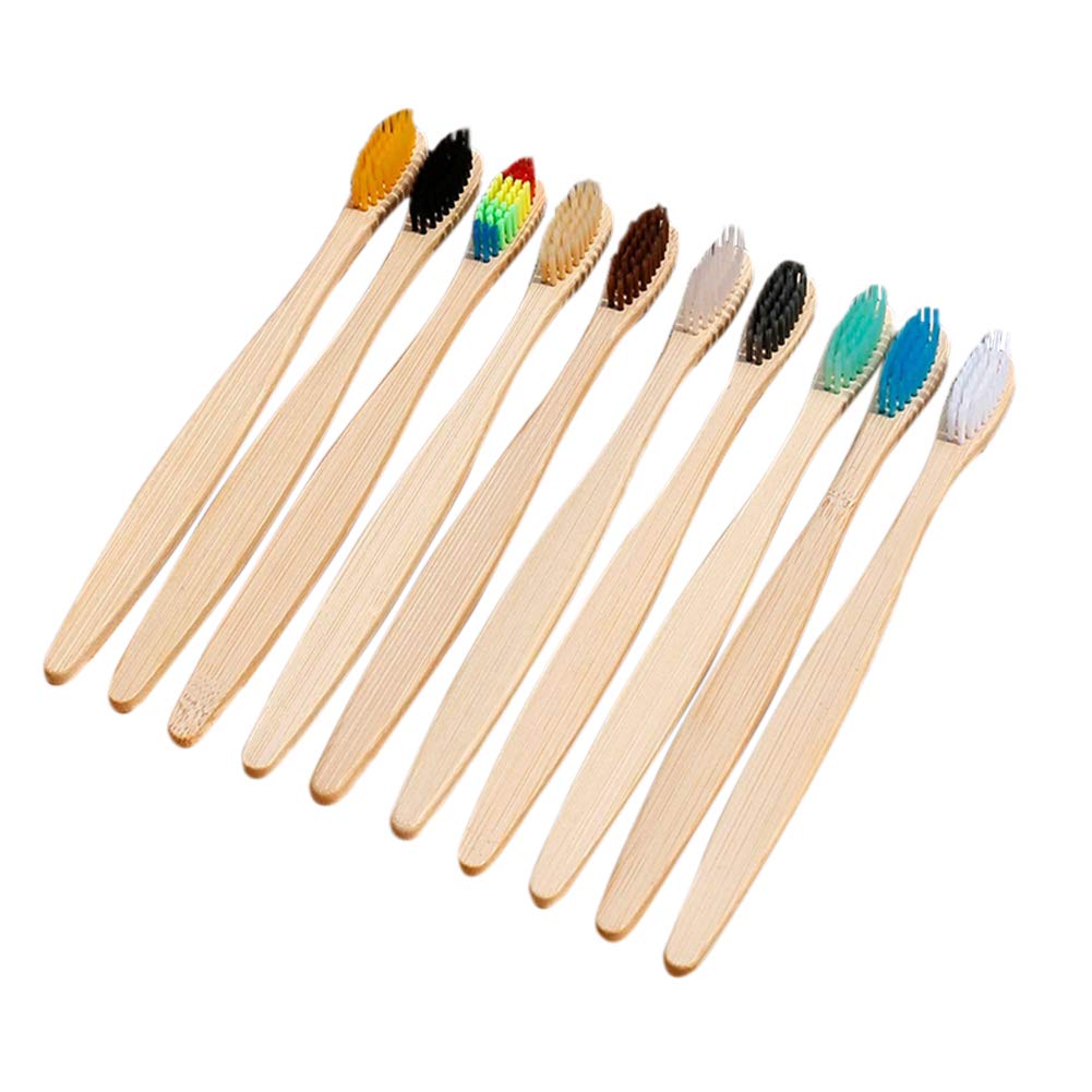 50 PCS Bambusowe szczoteczki do zębów z miękkim włosiem, Szczoteczki do zębów wolne od BPA, Ekologiczny zestaw naturalnych bambusowych szczoteczek do zębów, Biodegradowalne i kompostowalne