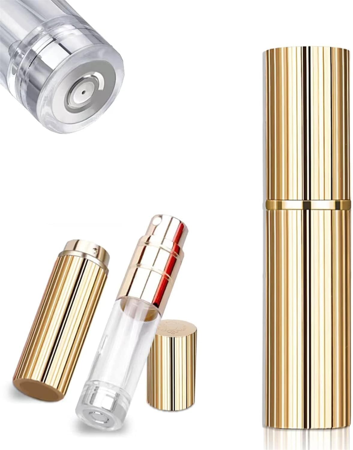 Aputue Seyahat Atomizer Mini Doldurulabilir Şişe, 5ml İnce Sis Parfüm Dağıtıcı, Boş Parfüm Sprey Şişesi, Taşınabilir Atomizer Yeniden Doldurulabilir Koku Pompası Kutusu, Seyahat ve Dışarı Çıkma İçin