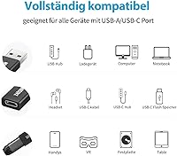 Vista 6 de 10 Gbps Adaptador USB C hembra a USB macho (paquete de 2), adaptador 3.1 USB A a USB C, sincronización de datos SuperSpeed de una cara XAOSUN
