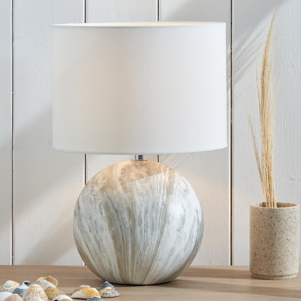Pacific Viejo Ceramic Table Lamp Grey Stone Effect 37cm