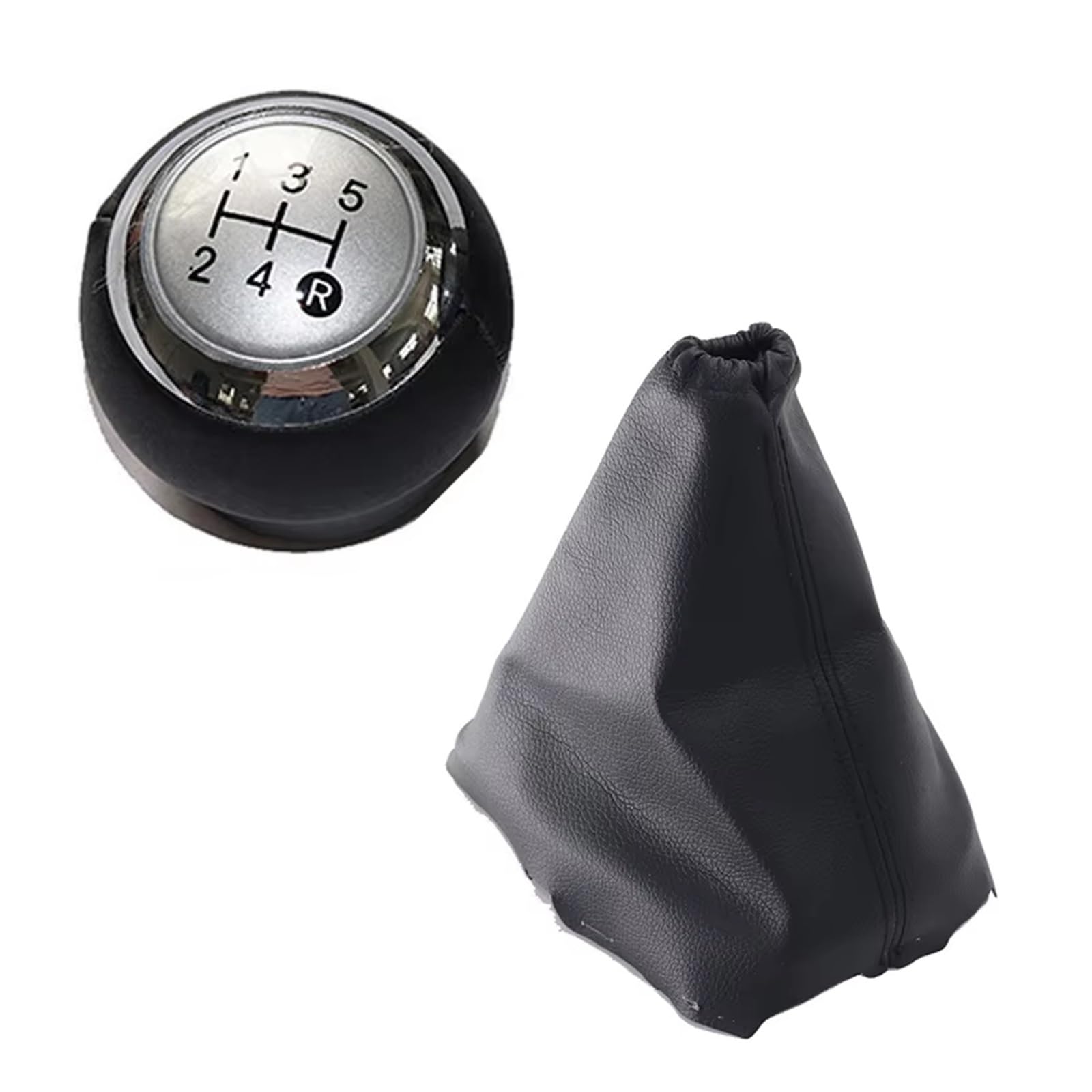 XKOEHXJ Car Gear Shift Knob for Toyota for Auris 2007-2011 5/6 Speed Car Shift Gear Knob Lever Gaitor Boot Cover Gearbox Boot Cover(5 Speed Silver Set)