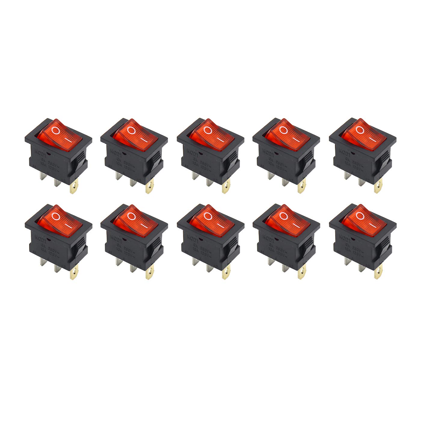 See full amazon price history chart for Electronic Spices KCD1 6a 250v 3 Pin Spst Red Color Plastic Rocker Switch With Indicator Pack of 10pcs Electronic Spices KCD1 6a 250v 3 Pin Spst Red Color Plastic Rocker Switch With Indicator Pack of 10pcs (B0BFR4CMPP) Amazon Price History, Amazon Price Tracker